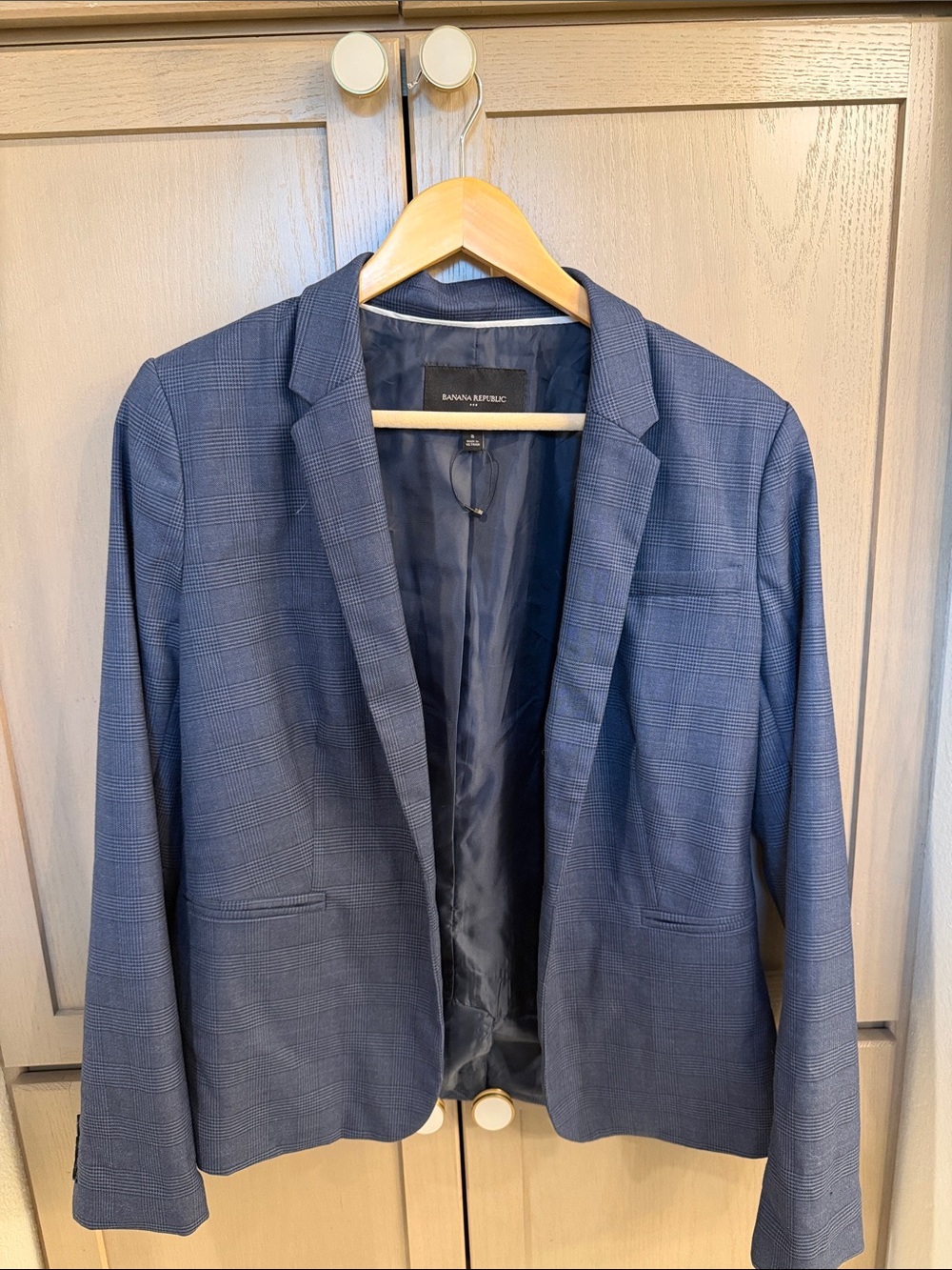 Banana Republic Women’s Navy Check Blazer